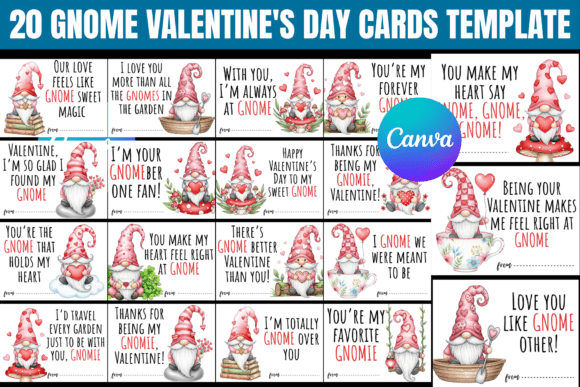 20 Editable Gnome Valentine's Day Cards: A Creative Solution for Classroom Cheer