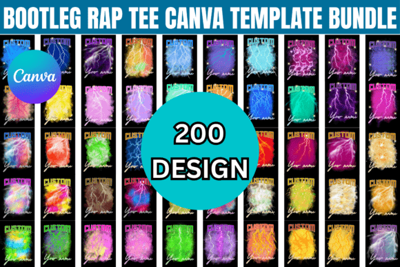 200 Bootleg Rap Tee Canva Template: Create Iconic Streetwear