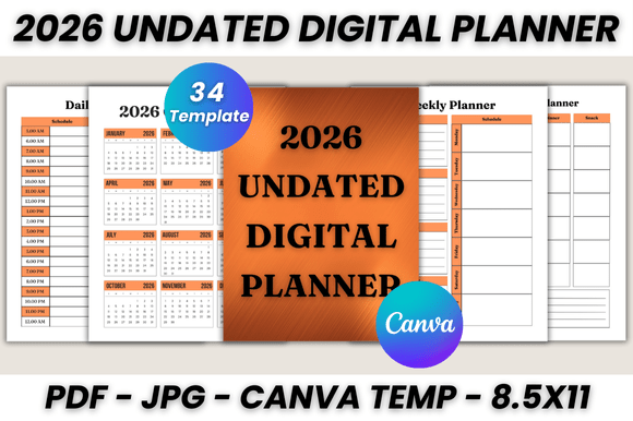 2026 Undated Digital Planner Canva: Your Flexible Command Center