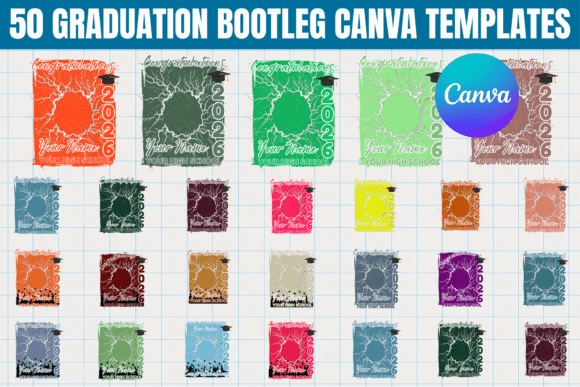 50 Graduation Bootleg Canva Template: Instant Celebration Designs