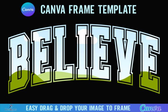 Believe Christmas Canva Frame Varsity: Festive Design
