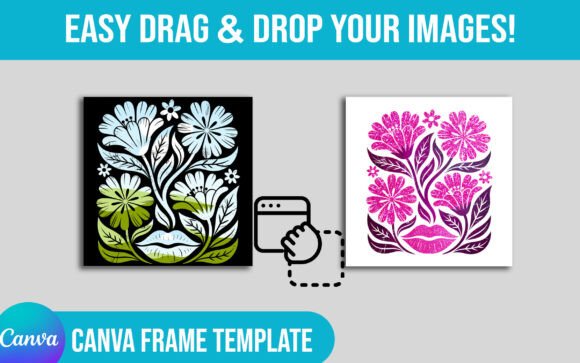 Boho Floral Flowers Canva Frame Template: Instant Brand Warmth
