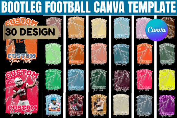 Bootleg Football Canva Template: Create Custom Shirts Fast