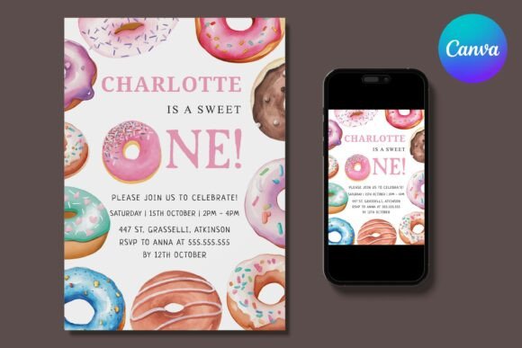 Celebrate in Style with a Colorful Donut Party Invite