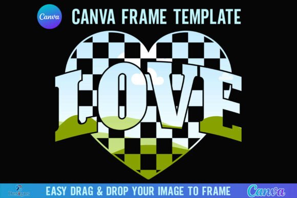 Checkered Heart Valentine Love Canva: A Designer's Take
