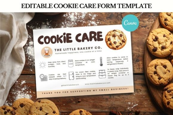 Cute Cookie Care Form Canva Template: A Sweet Branding Touch