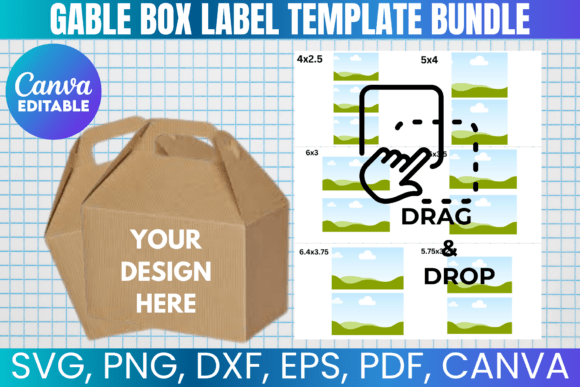 Design Custom Party Favors: Gable Box Front Label Template Bundle