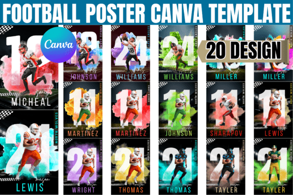 Football Poster Canva Editable Template: Epic Game Day Designs