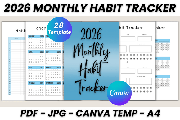 Master Your Year: The 2026 Monthly Habit Tracker Canva Template