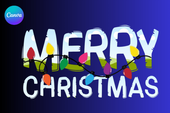 Merry Christmas Lights Canva Frame: Instant Festive Glow