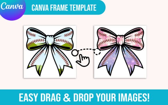 Retro Baseball Coquette Bow Canva Frame: A Designer's Take