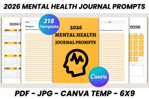 Transform Your Well-being with 2026 Mental Health Journal Prompts Canva