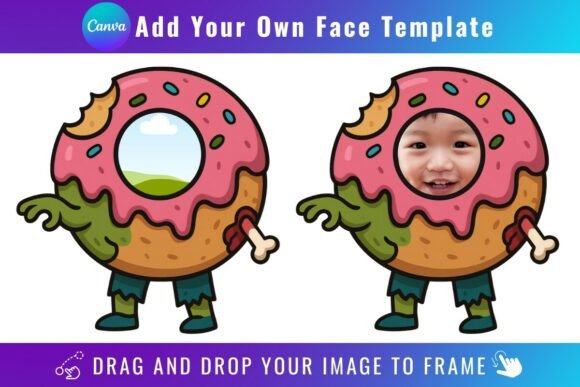 Zombie Donut Add Your Own Face Template: A Creative Halloween Asset